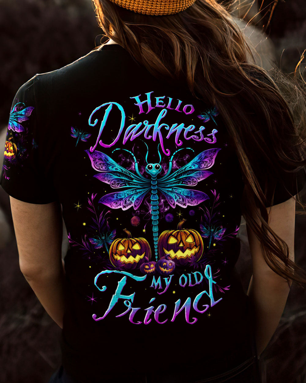 HELLO DARKNESS MY OLD FRIEND DRAGONFLY HALLOWEEN ALL OVER PRINT - TLTW1508232