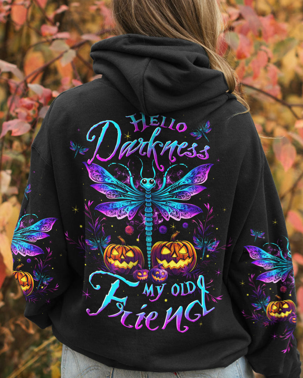 HELLO DARKNESS MY OLD FRIEND DRAGONFLY HALLOWEEN ALL OVER PRINT - TLTW1508232