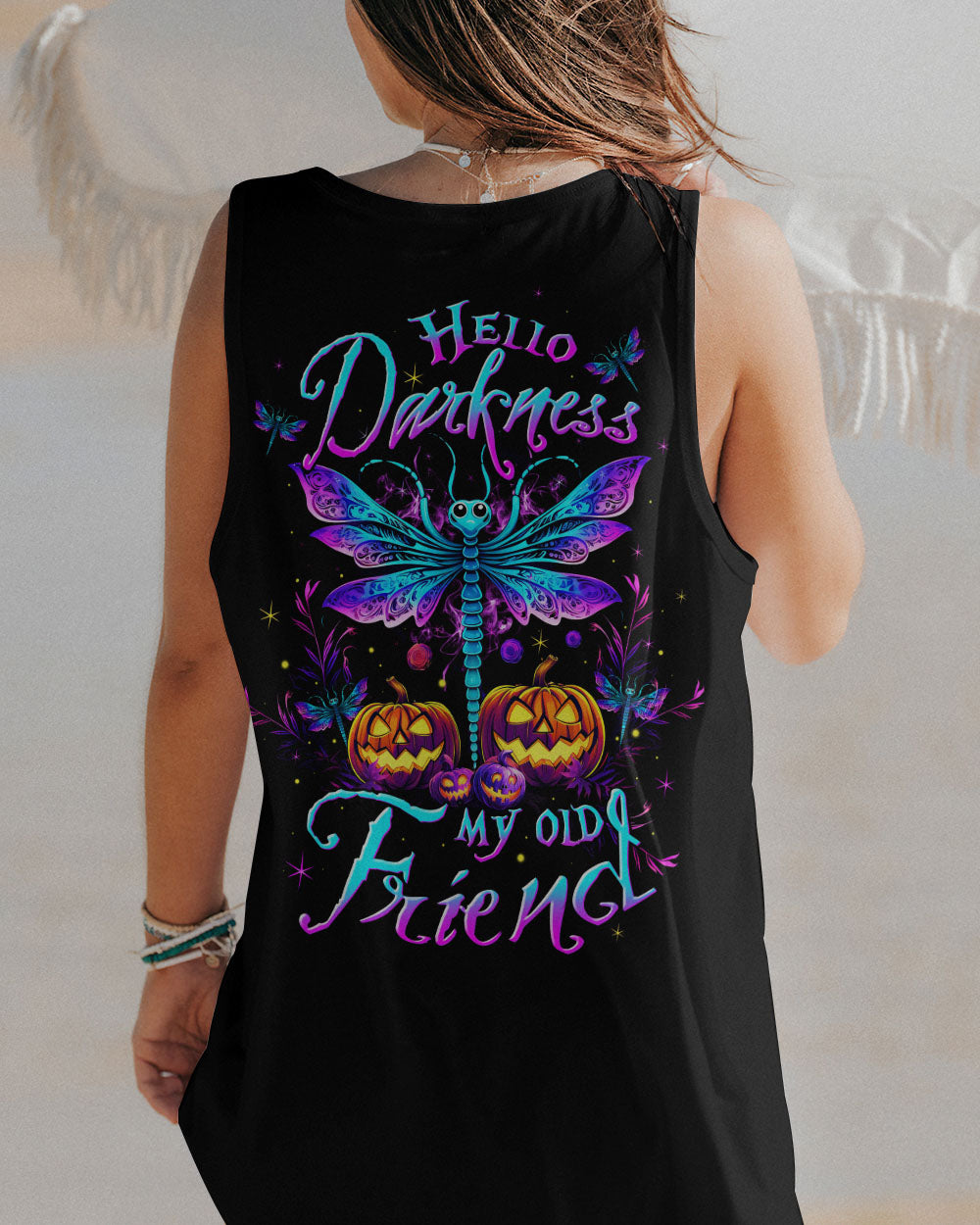 HELLO DARKNESS MY OLD FRIEND DRAGONFLY HALLOWEEN ALL OVER PRINT - TLTW1508232