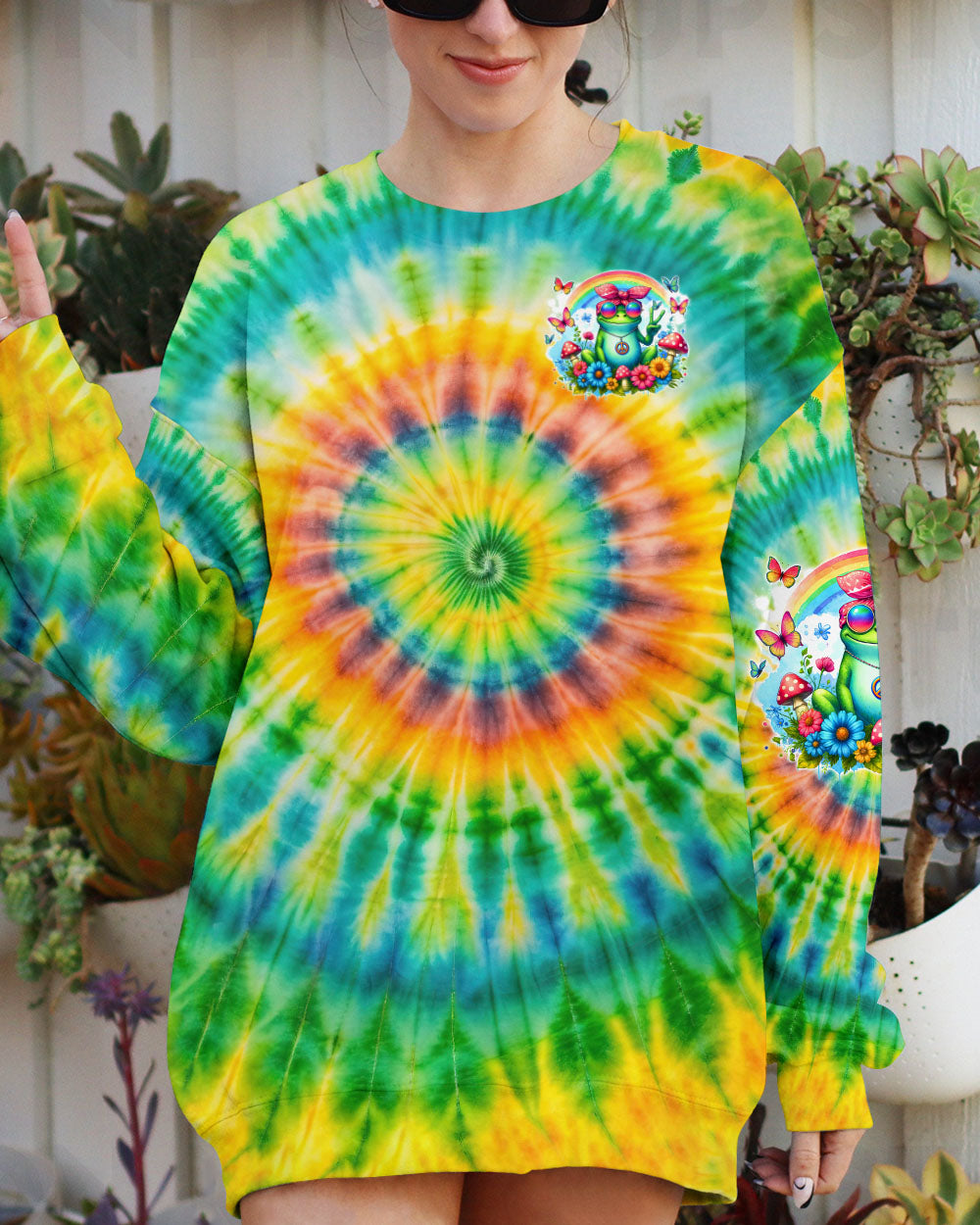 BE YOU THE WORLD WILL ADJUST FROG TIE DYE  ALL OVER PRINT  - TLTW1601253