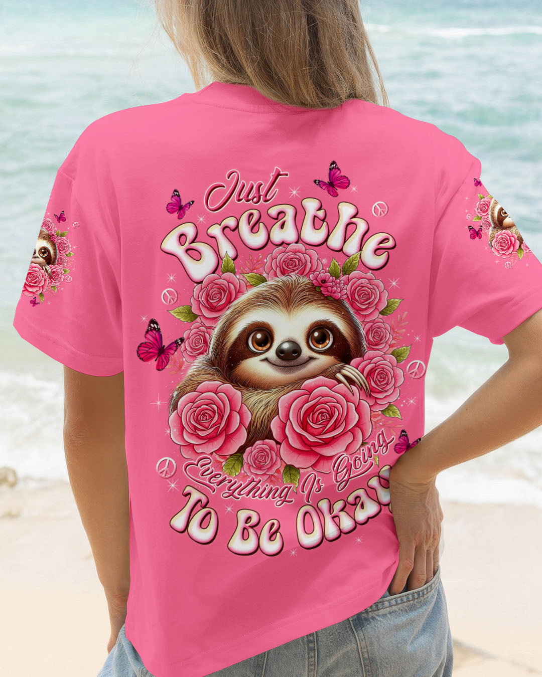 JUST BREATHE SLOTH ROSE ALL OVER PRINT - TLTW2110251