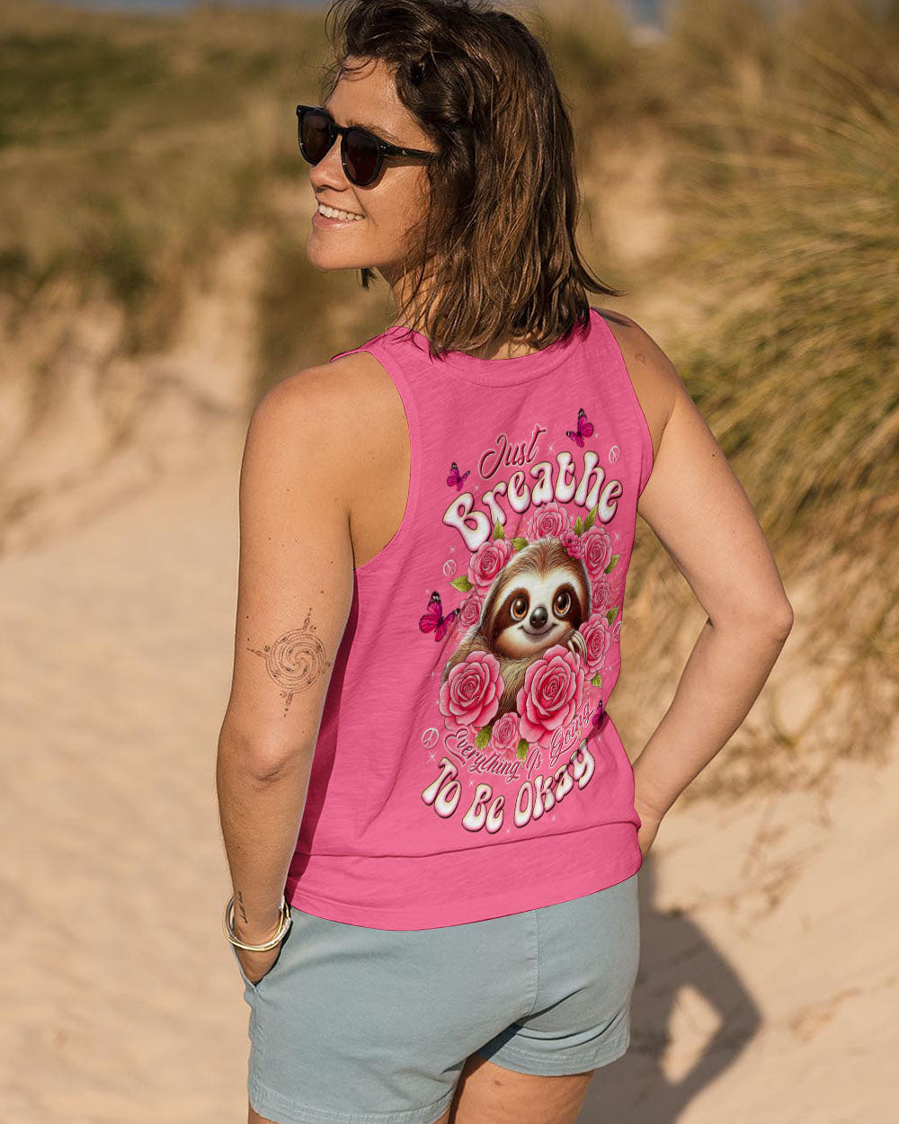 JUST BREATHE SLOTH ROSE ALL OVER PRINT - TLTW2110251