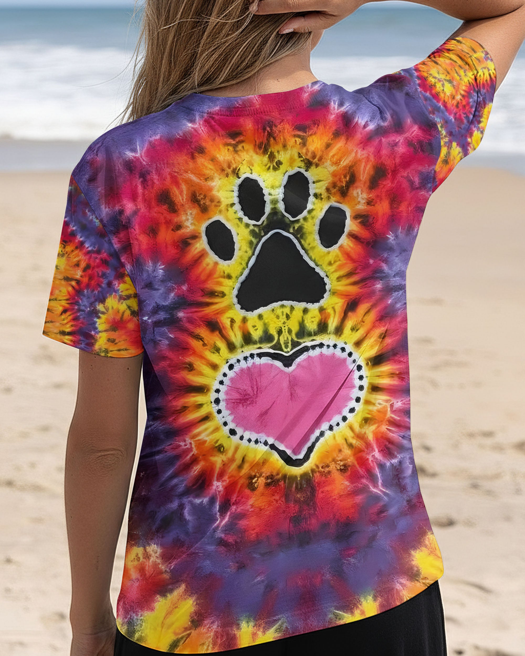 DOG PAW HEART TIE DYE ALL OVER PRINT  - TLTW2611251