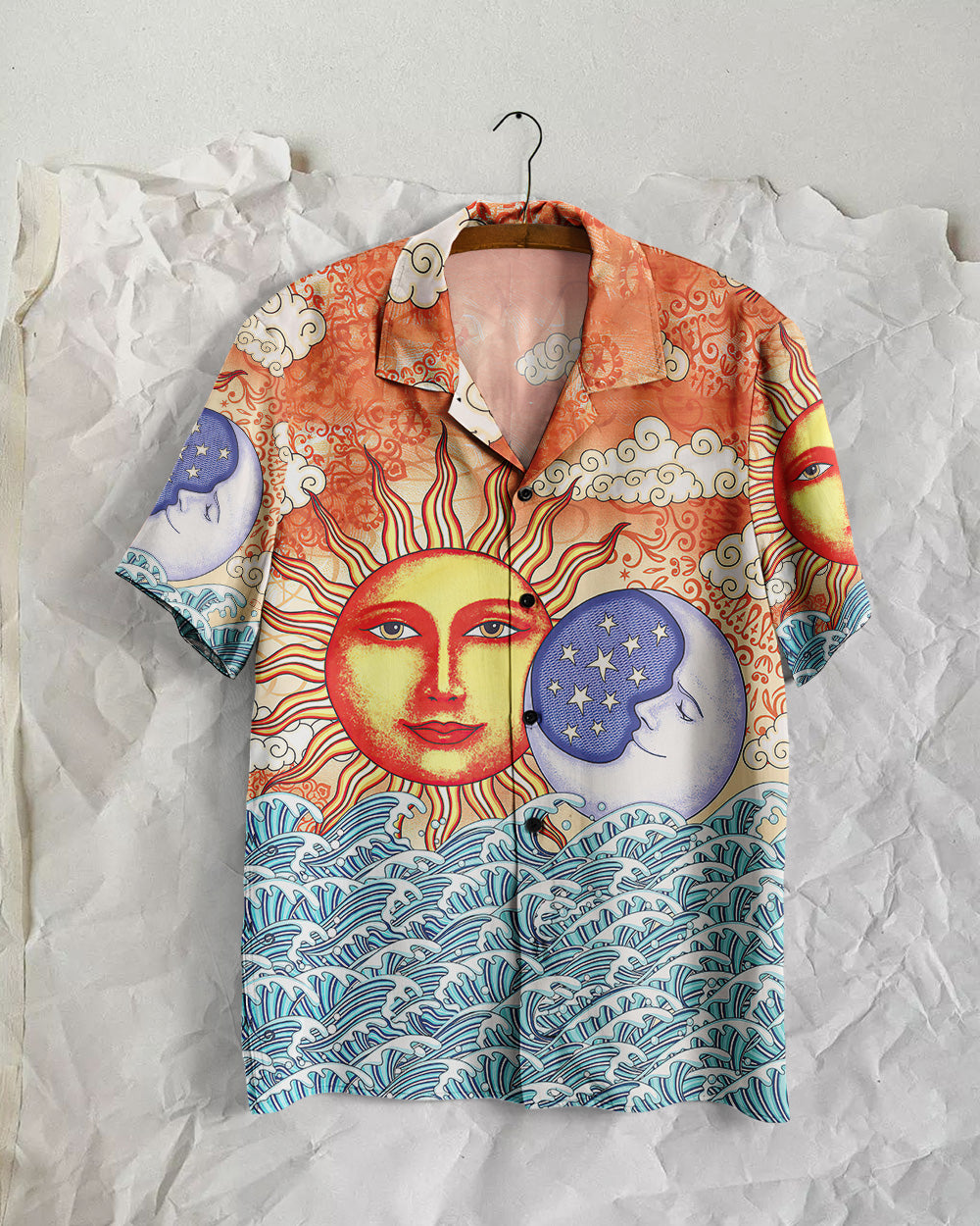 SUN AND MOON BEACH HAWAIIAN SHIRT - TLTW2806235