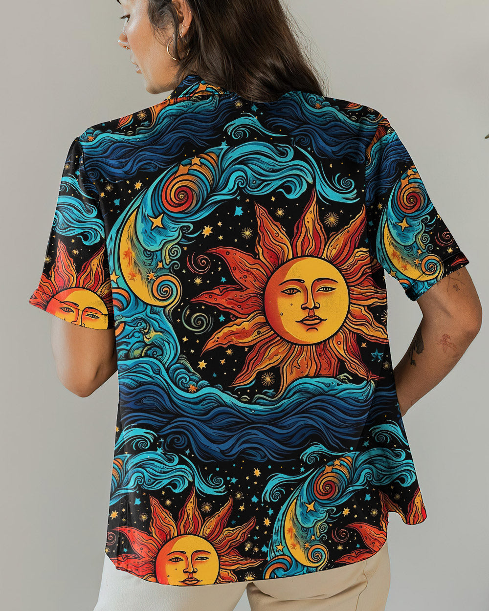 SUN AND MOON BEACH HAWAIIAN SHIRT - TLTW3005231