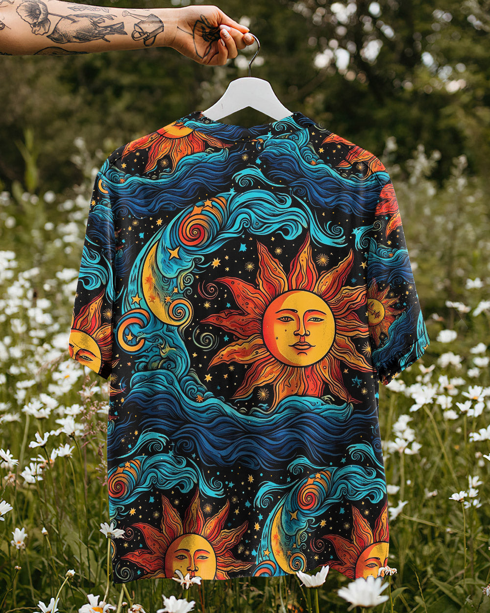 SUN AND MOON BEACH HAWAIIAN SHIRT - TLTW3005231