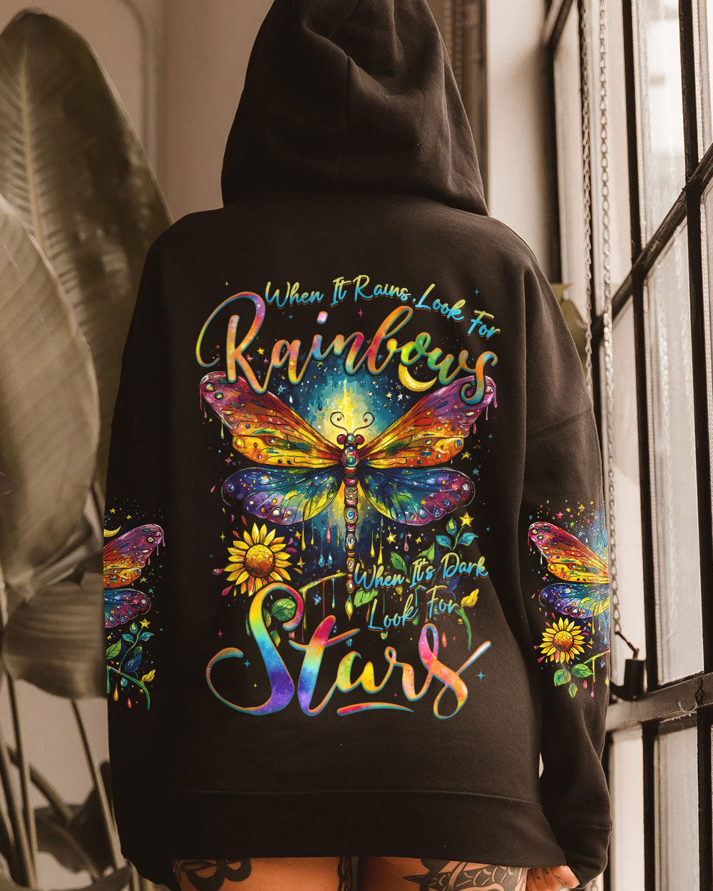 WHEN IT RAINS LOOK FOR RAINBOWS DRAGONFLY ALL OVER PRINT - TYQY0509244