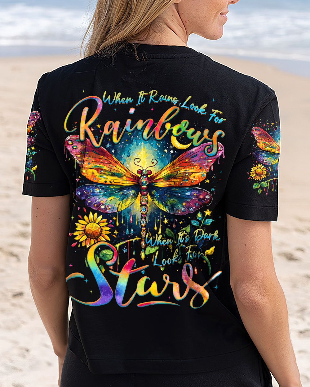 WHEN IT RAINS LOOK FOR RAINBOWS DRAGONFLY ALL OVER PRINT - TYQY0509244