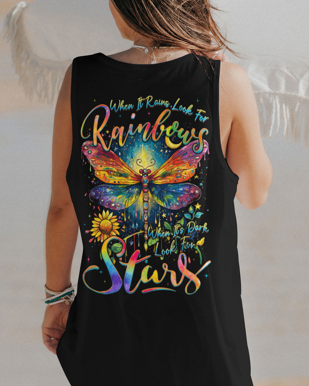 WHEN IT RAINS LOOK FOR RAINBOWS DRAGONFLY ALL OVER PRINT - TYQY0509244