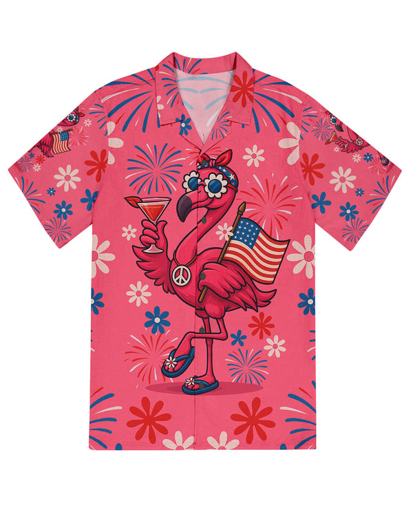 PRETTY IN PINK FLAMINGO HAWAIIAN SHIRT - TYQY1305256