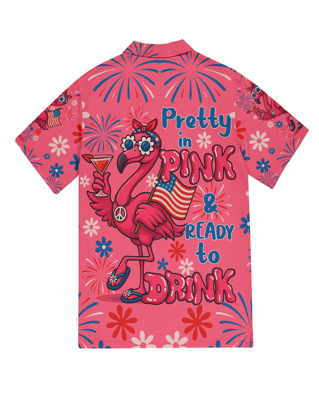 PRETTY IN PINK FLAMINGO HAWAIIAN SHIRT - TYQY1305256