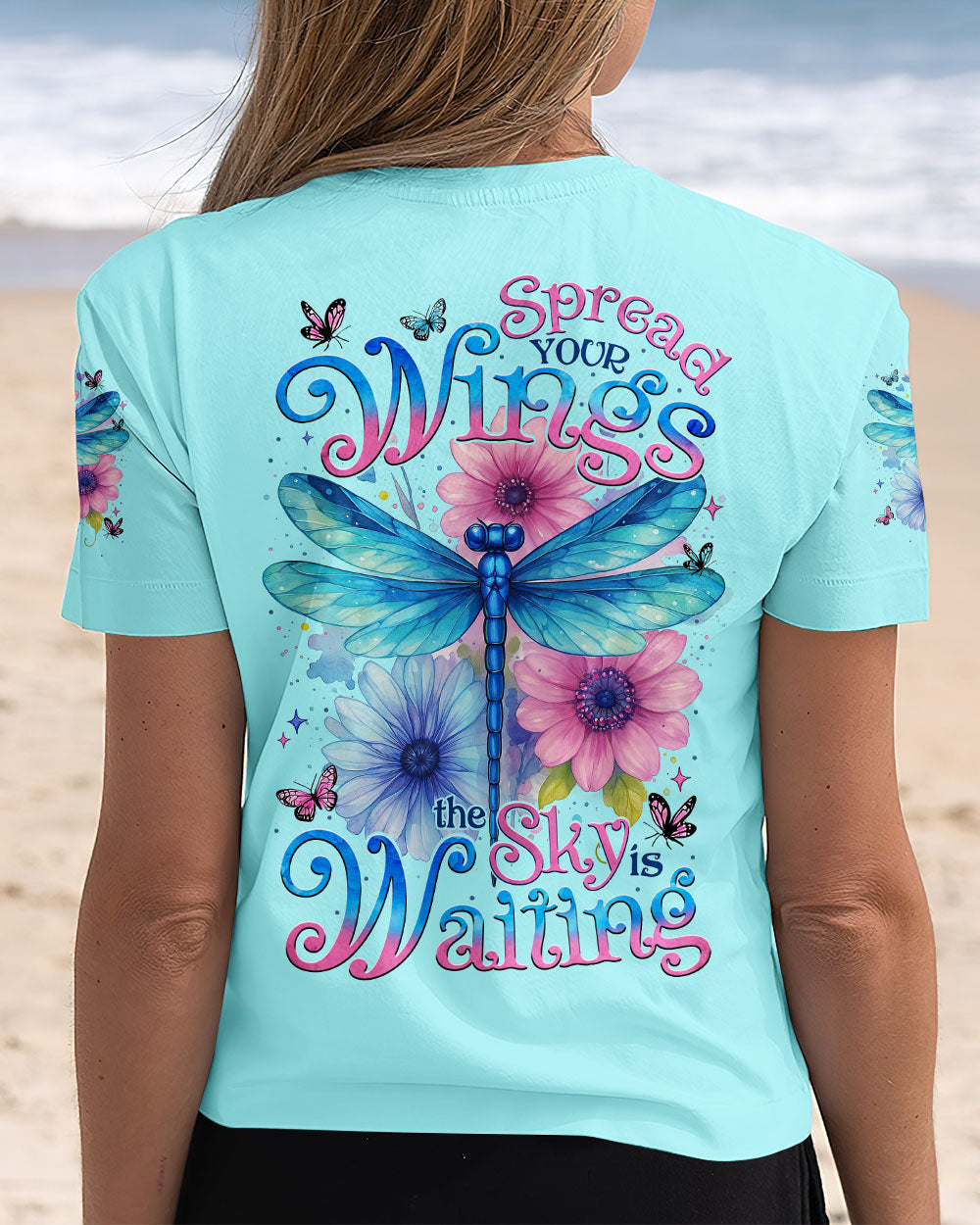 SPREAD YOUR WINGS THE SKY IS WAITING DRAGONFLY ALL OVER PRINT - TYTM1504251