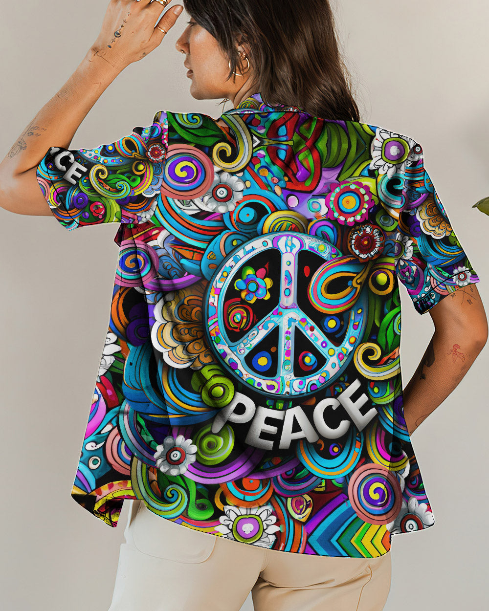 PEACE TRIPPY HIPPIE HAWAIIAN SHIRT - YHLN2505232