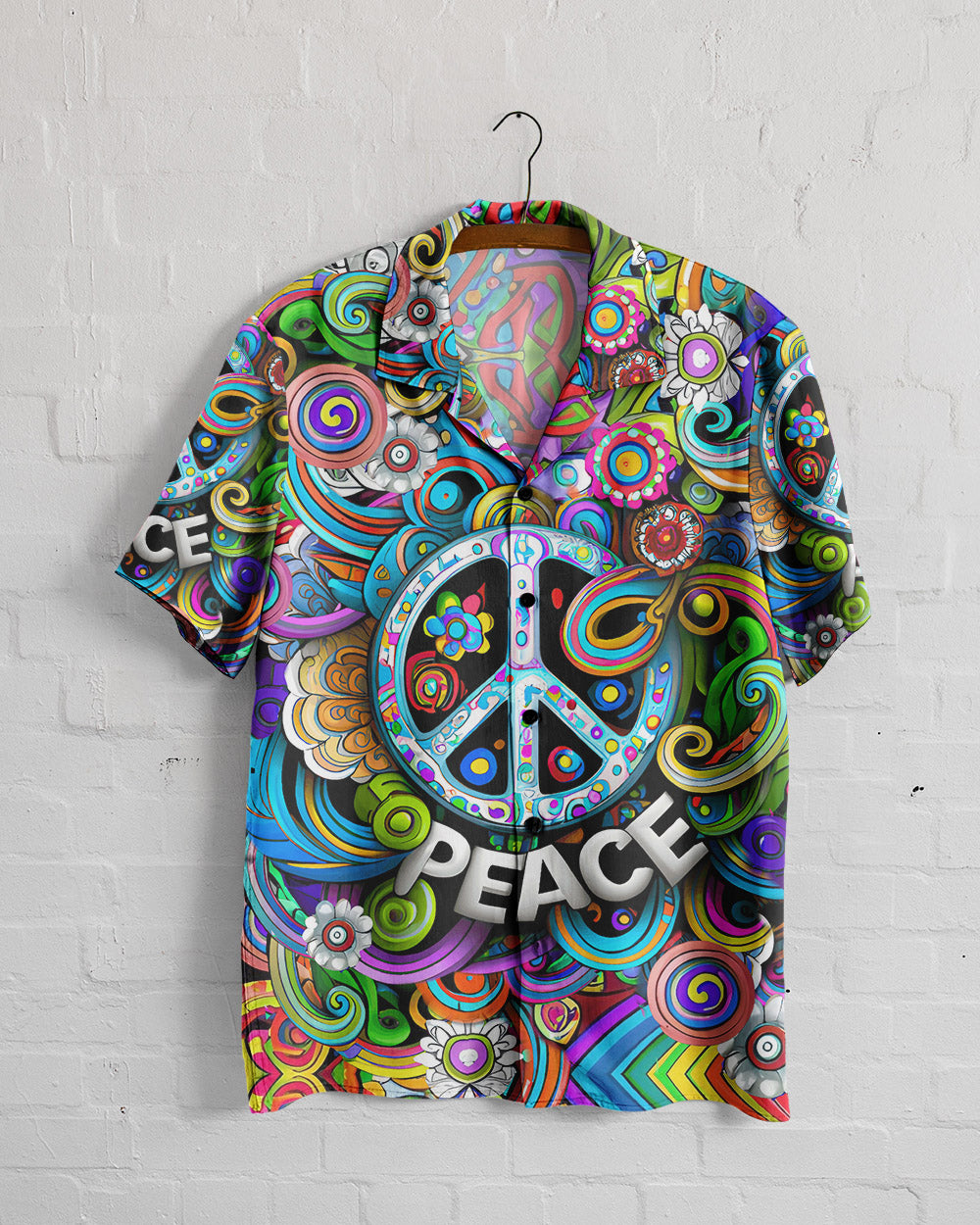 PEACE TRIPPY HIPPIE HAWAIIAN SHIRT - YHLN2505232