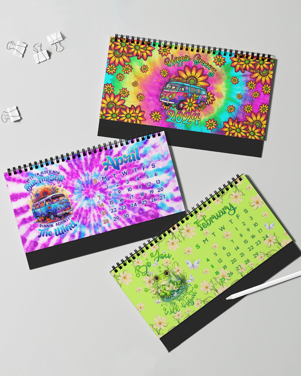 2024 GROOVY HIPPIE DESK CALENDAR - TLTW2311232