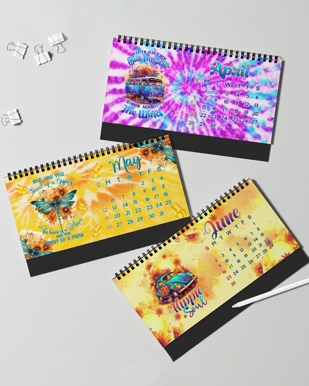 2024 GROOVY HIPPIE DESK CALENDAR - TLTW2311232