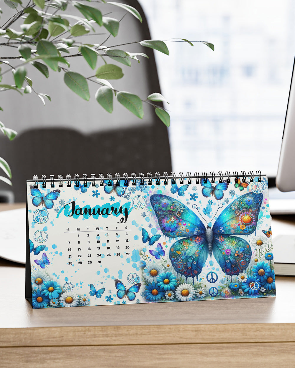 HIPPIE SOUL BUTTERFLIES 2024 DESK CALENDAR - TY2411232