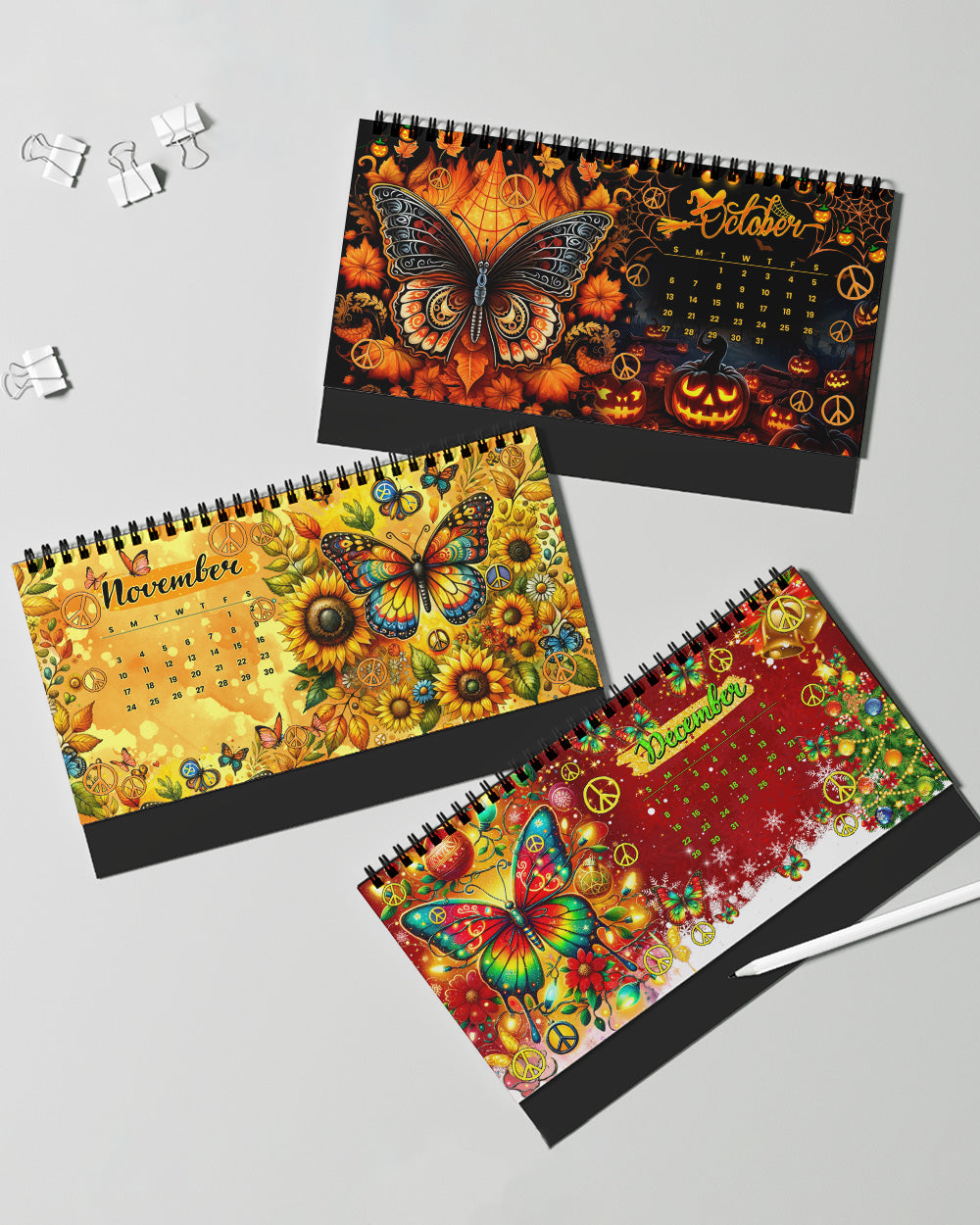 HIPPIE SOUL BUTTERFLIES 2024 DESK CALENDAR - TY2411232