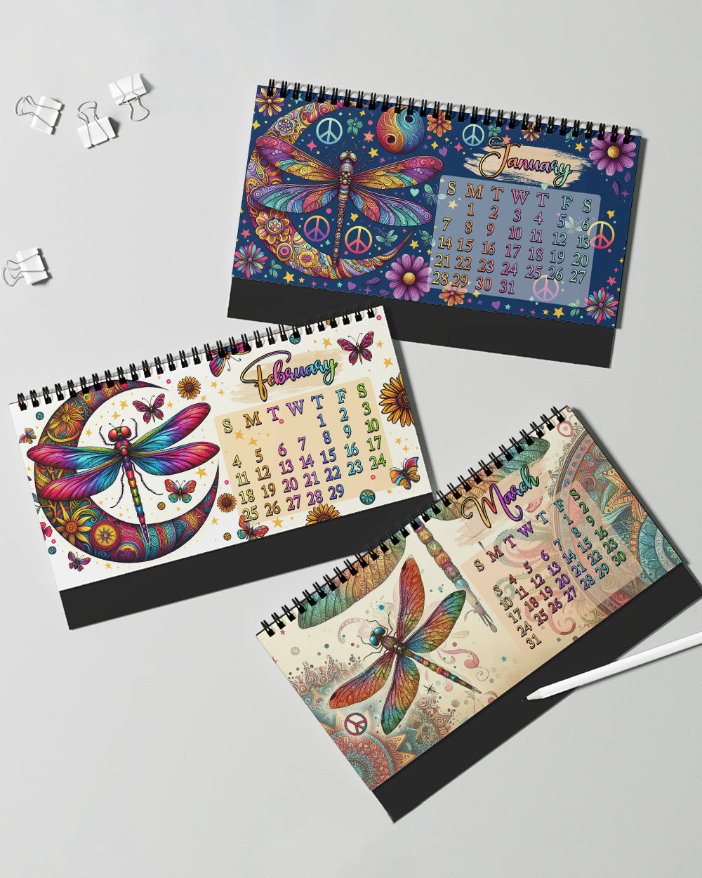 HIPPIE SOUL DRAGONFLY 2024 DESK CALENDAR - YHKD0112232