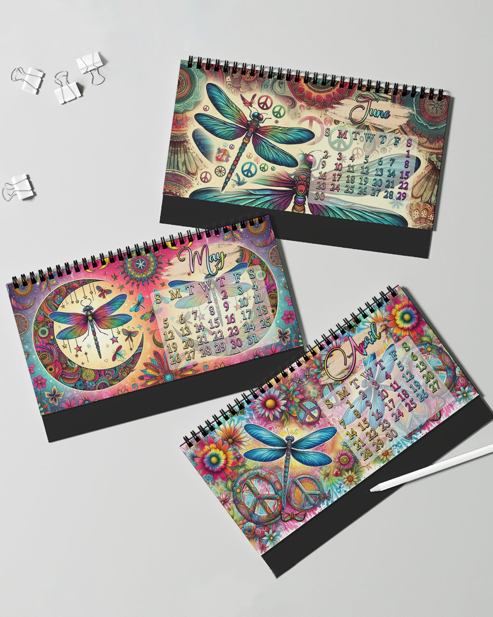 HIPPIE SOUL DRAGONFLY 2024 DESK CALENDAR - YHKD0112232