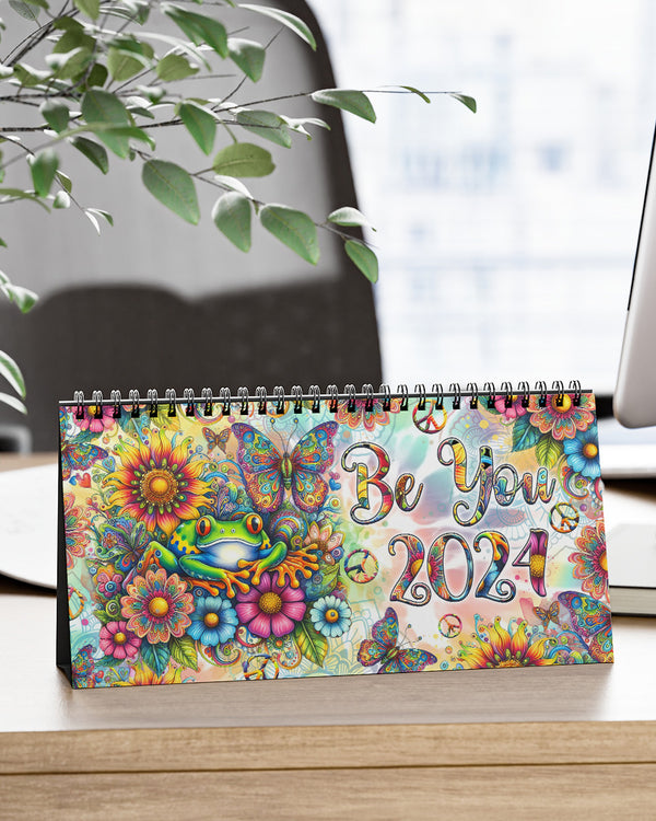 BE YOU FROG HIPPIE 2024 DESK CALENDAR - YHLN0112232