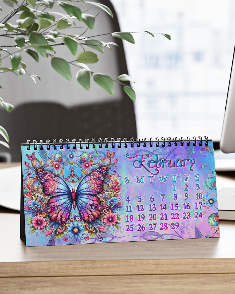 HIPPIE SOUL BUTTERFLY 2024 DESK CALENDAR - YHLT0311233