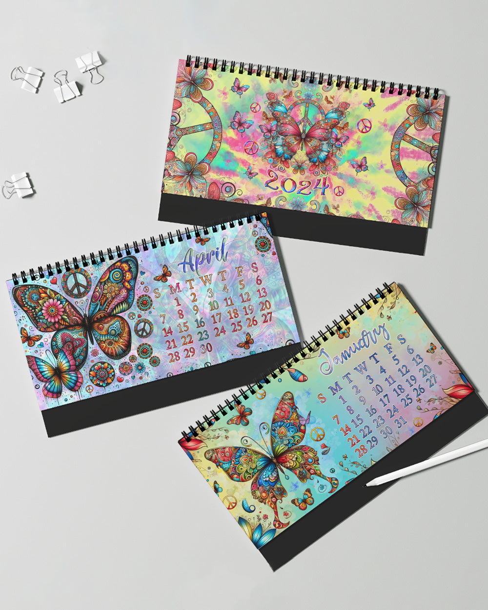 HIPPIE SOUL BUTTERFLY 2024 DESK CALENDAR - YHLT0311233