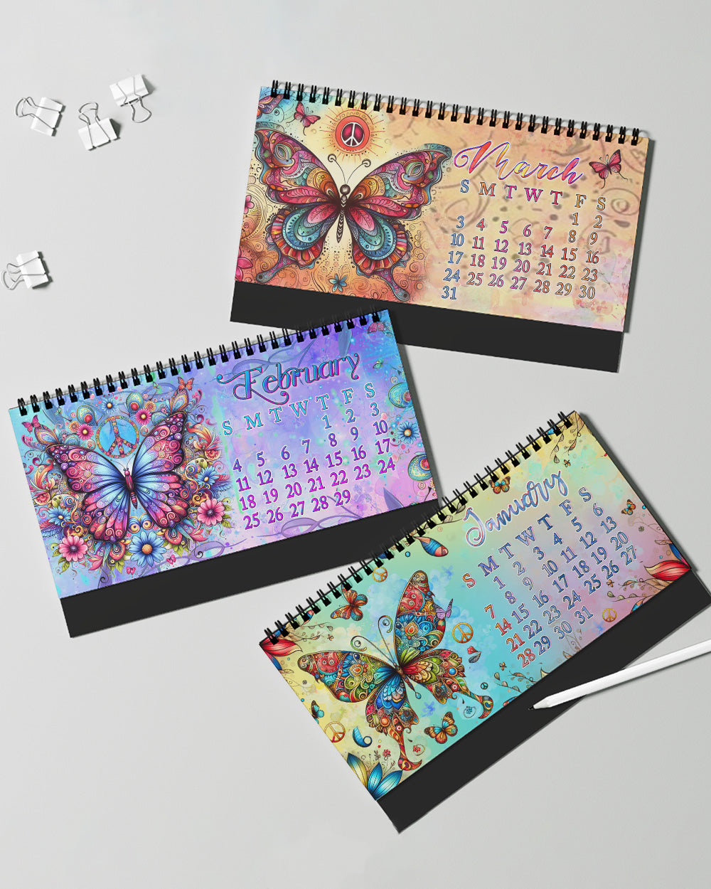 HIPPIE SOUL BUTTERFLY 2024 DESK CALENDAR - YHLT0311233