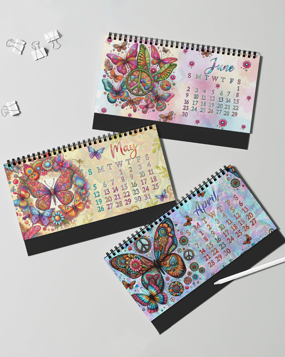 HIPPIE SOUL BUTTERFLY 2024 DESK CALENDAR - YHLT0311233