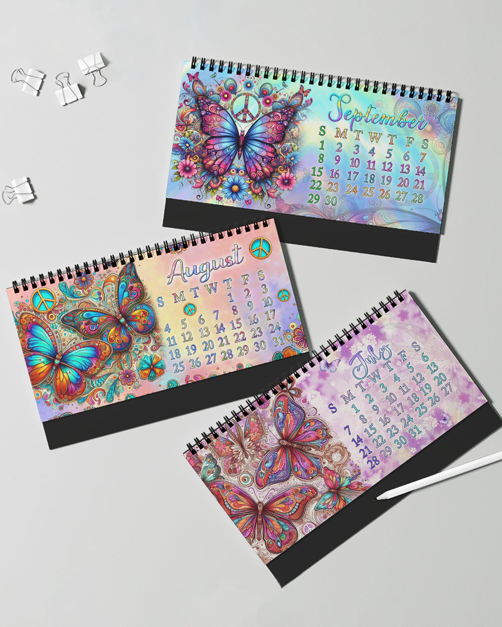 HIPPIE SOUL BUTTERFLY 2024 DESK CALENDAR - YHLT0311233 – Groovy Hippie