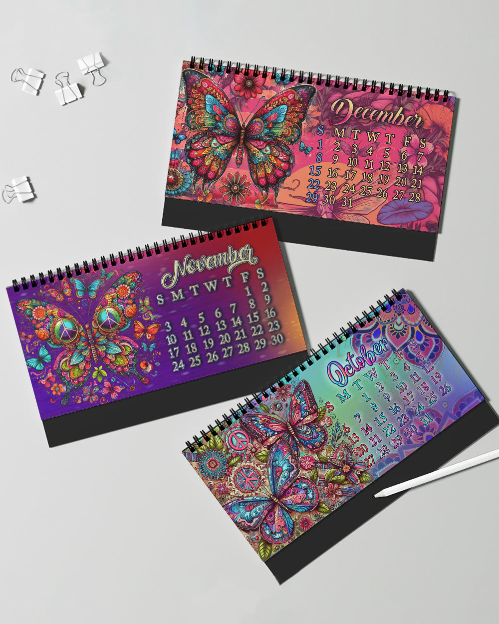 HIPPIE SOUL BUTTERFLY 2024 DESK CALENDAR - YHLT0311233