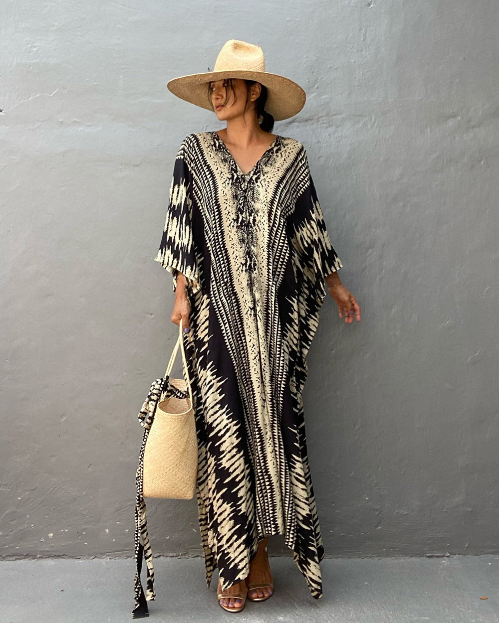 SNAKE SKIN KAFTAN DRESS - TLNO1407237