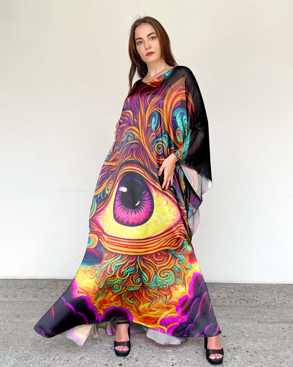 PSYCHEDELIC EYES KAFTAN DRESS - TLNO2208235