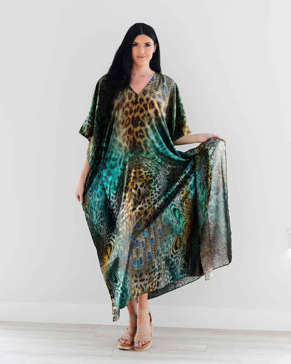 LEOPARD KAFTAN DRESS - TLNO2407234