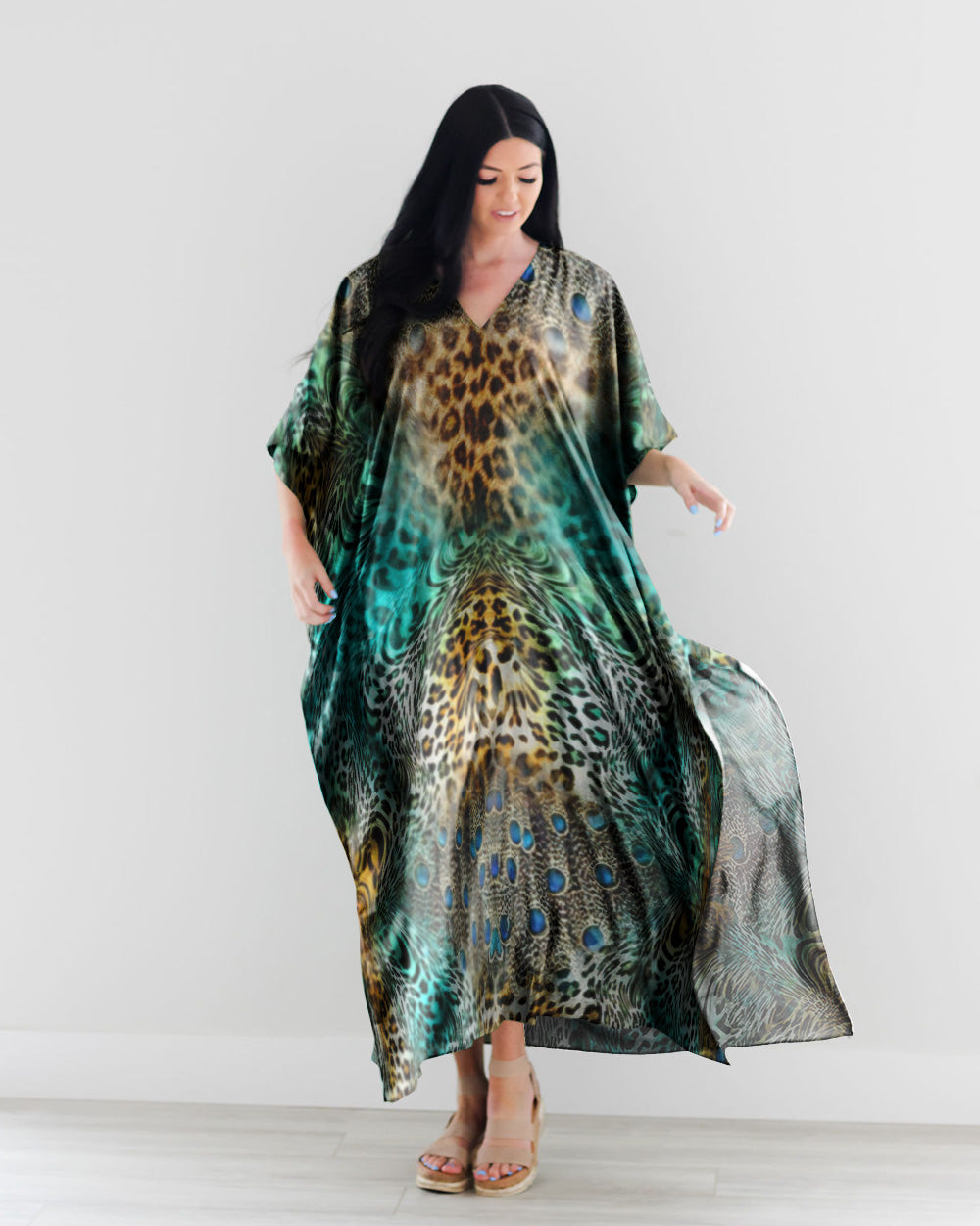 LEOPARD KAFTAN DRESS - TLNO2407234