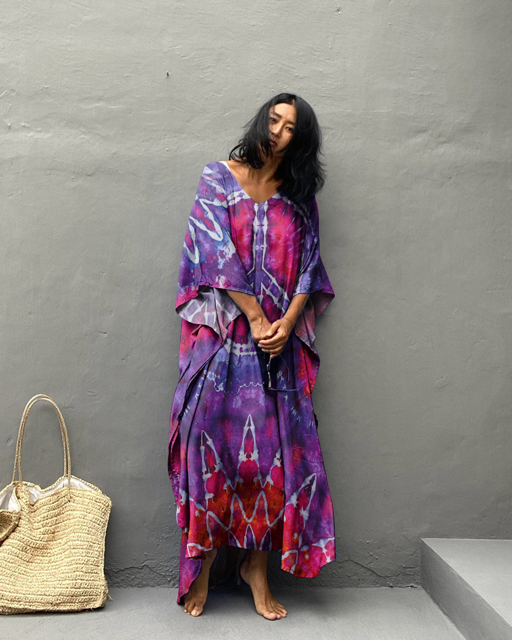 PEACE TIE DYE KAFTAN DRESS - TLNZ1407235