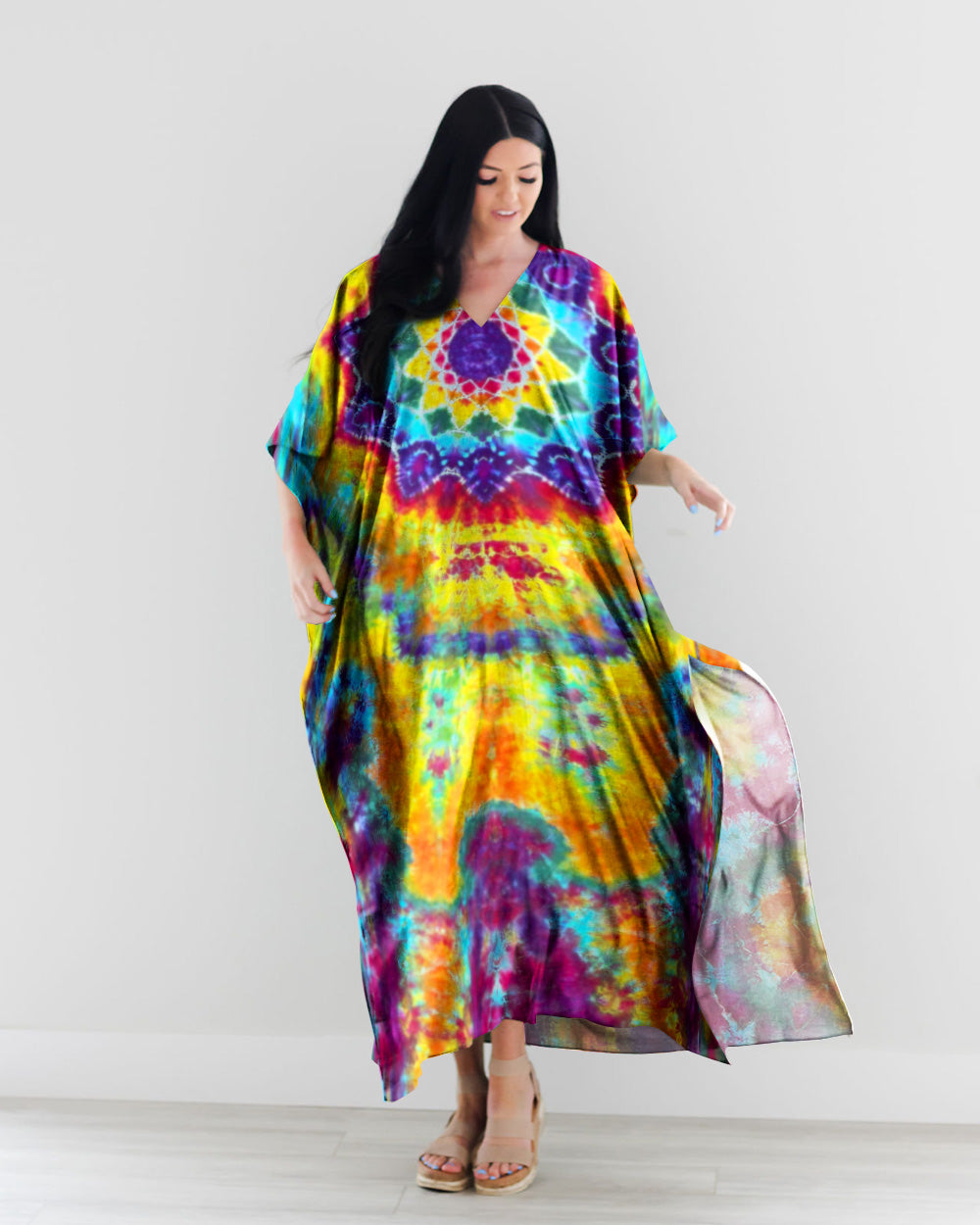 BOHO TIE DYE KAFTAN DRESS - TLTR2007233