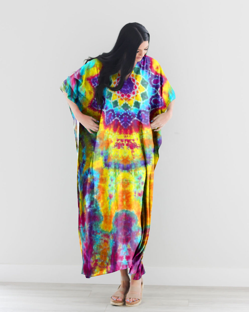 BOHO TIE DYE KAFTAN DRESS - TLTR2007233