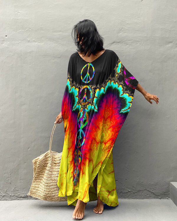 PEACE COLORFUL KAFTAN DRESS - TLTW0807233