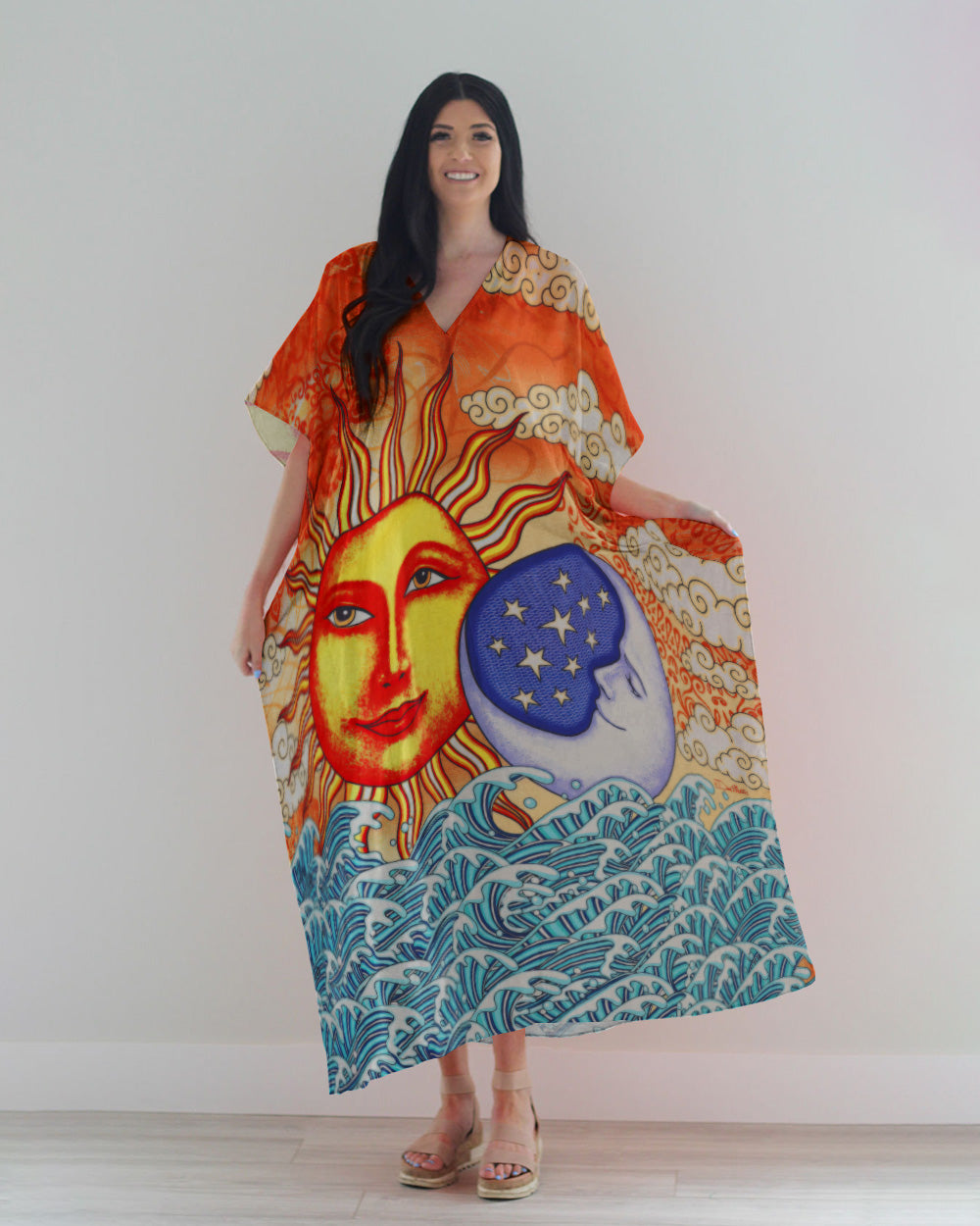 SUN AND MOON BEACH KAFTAN DRESS - TLTW1707231