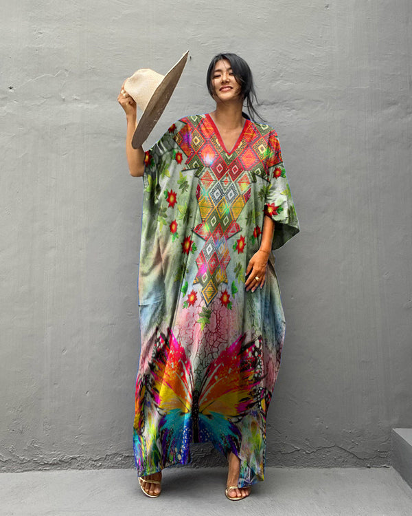 BUTTERFLY KAFTAN DRESS - TLTW2107234