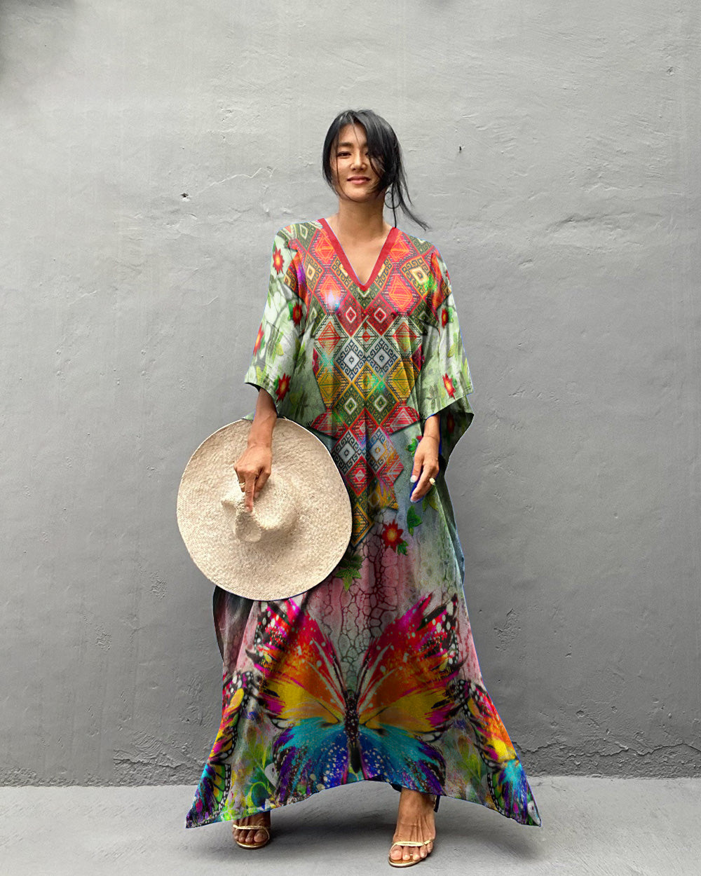 BUTTERFLY KAFTAN DRESS - TLTW2107234