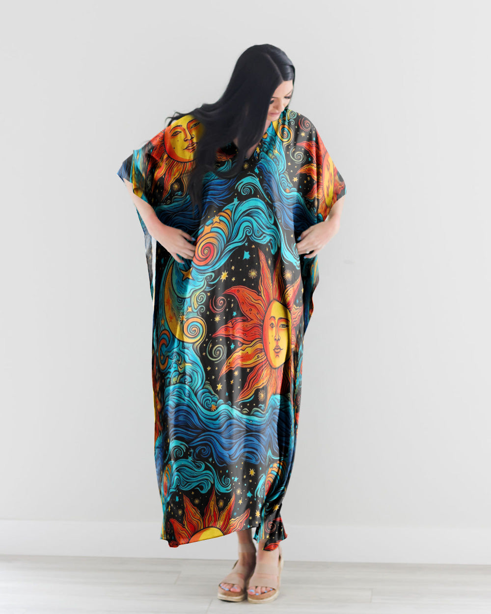 SUN AND MOON BEACH KAFTAN DRESS - TLTW1407231