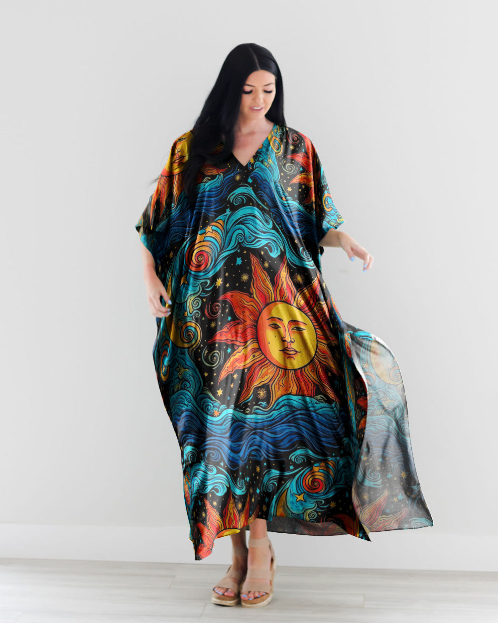 SUN AND MOON BEACH KAFTAN DRESS - TLTW1407231