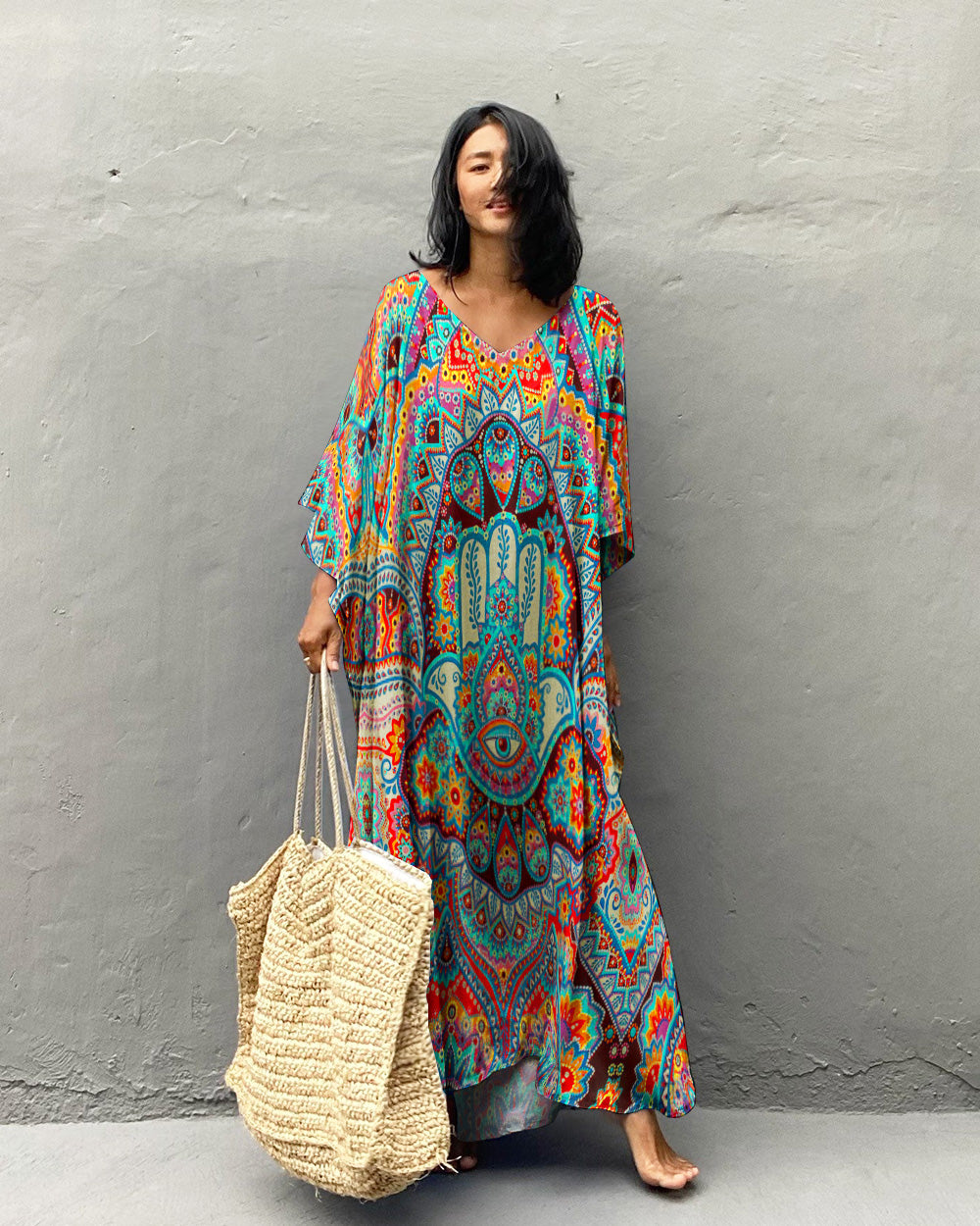 HAMSA HAND KAFTAN DRESS - YHHG2707235