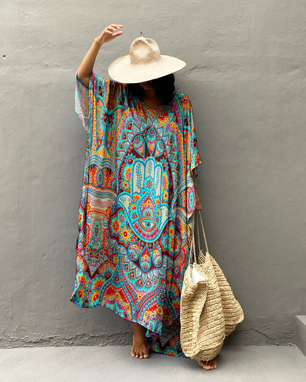 HAMSA HAND KAFTAN DRESS - YHHG2707235