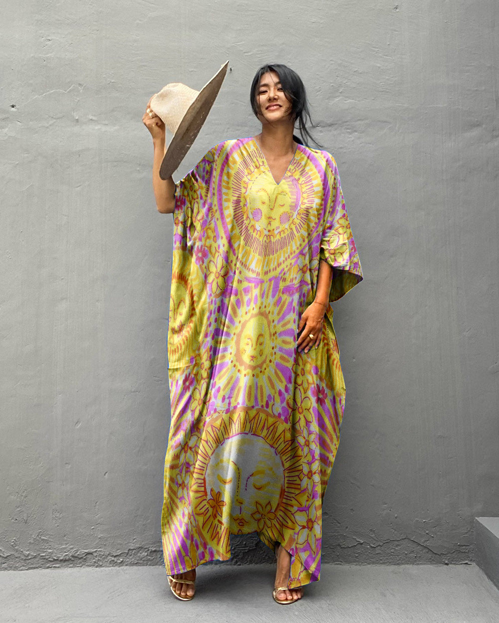 SUN FLOWER KAFTAN DRESS - YHLN2607231