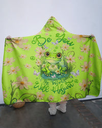 BE YOU THE WORLD WILL ADJUST FROG SHERPA BLANKET HOODIE - TLTW2709237