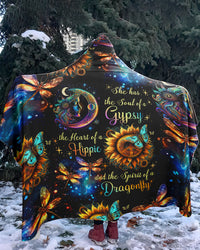 SPIRIT OF A DRAGONFLY SHERPA BLANKET HOODIE - TYTD1411236