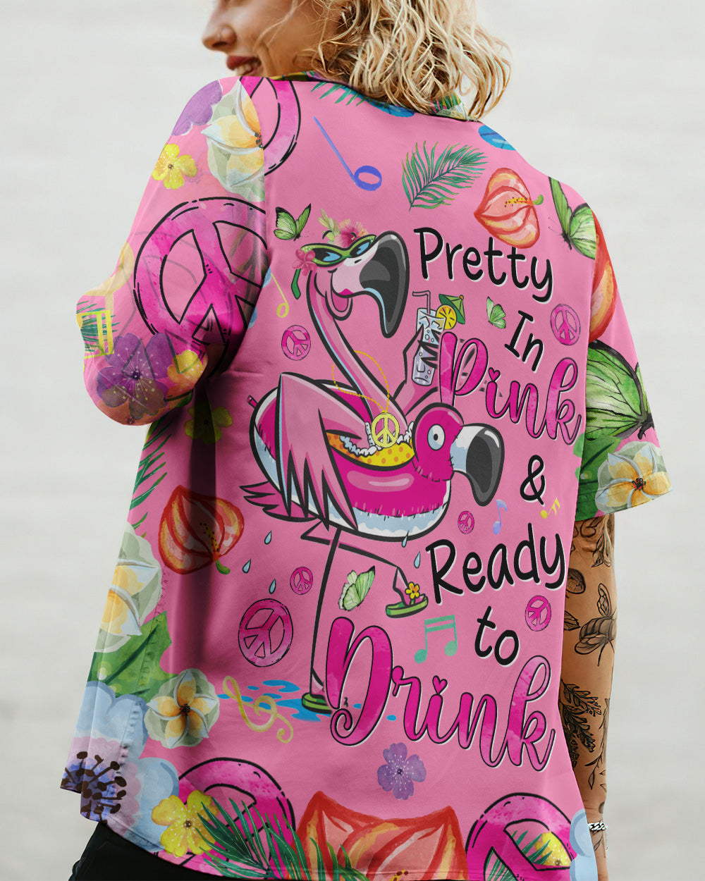 PRETTY IN PINK FLAMINGO HAWAIIAN SHIRT - TYQY1706248